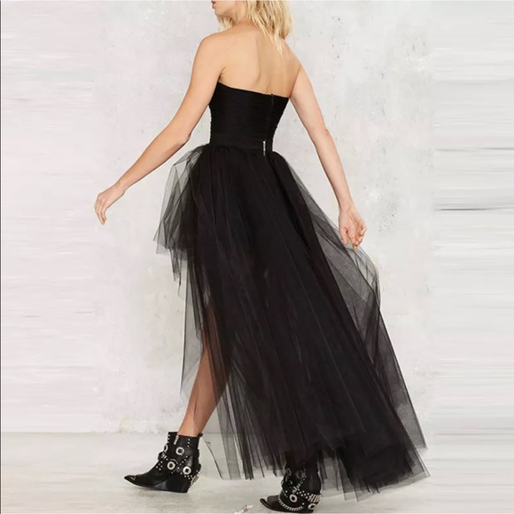 Black tulle high low skirt prom cover up dress NWT - Picture 4 of 4